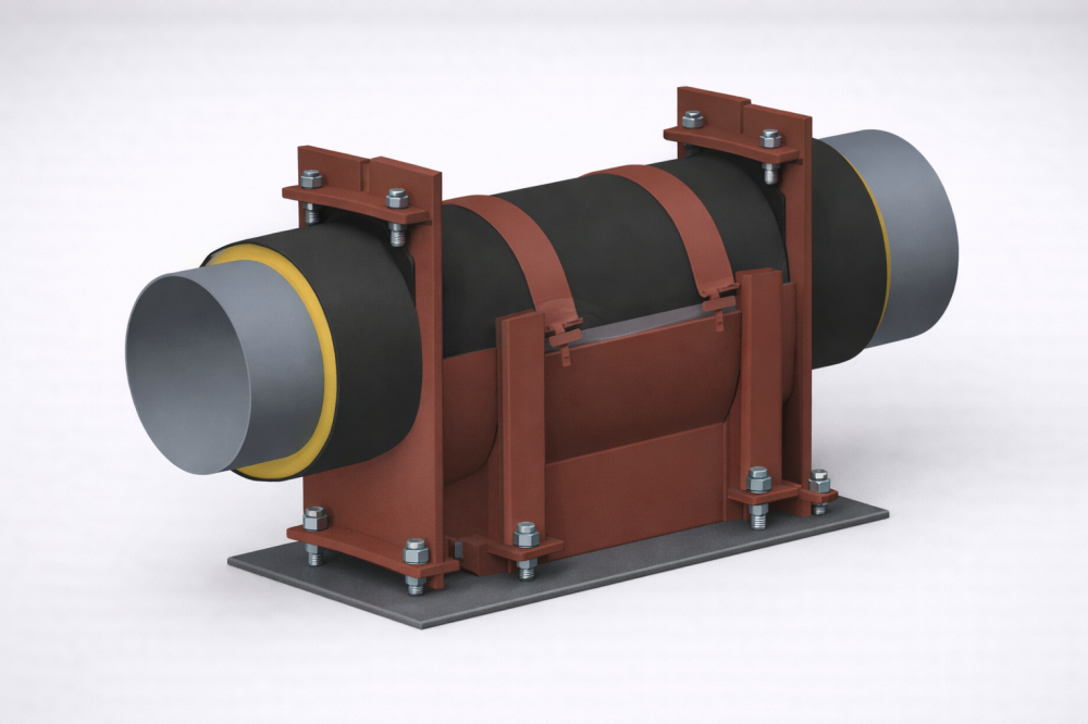 Опора НПО-108 Dобол.=180 НТС 65-06 направляющая подвижная для труб в ППУ изоляции купить по выгодным ценам | Хопер Сталь