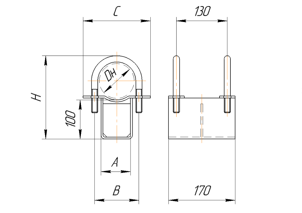 Опора Дн 219 ТС-721.00.00.00-03 подвижная диэлектрическая хомутовая купить по выгодным ценам | Хопер Сталь