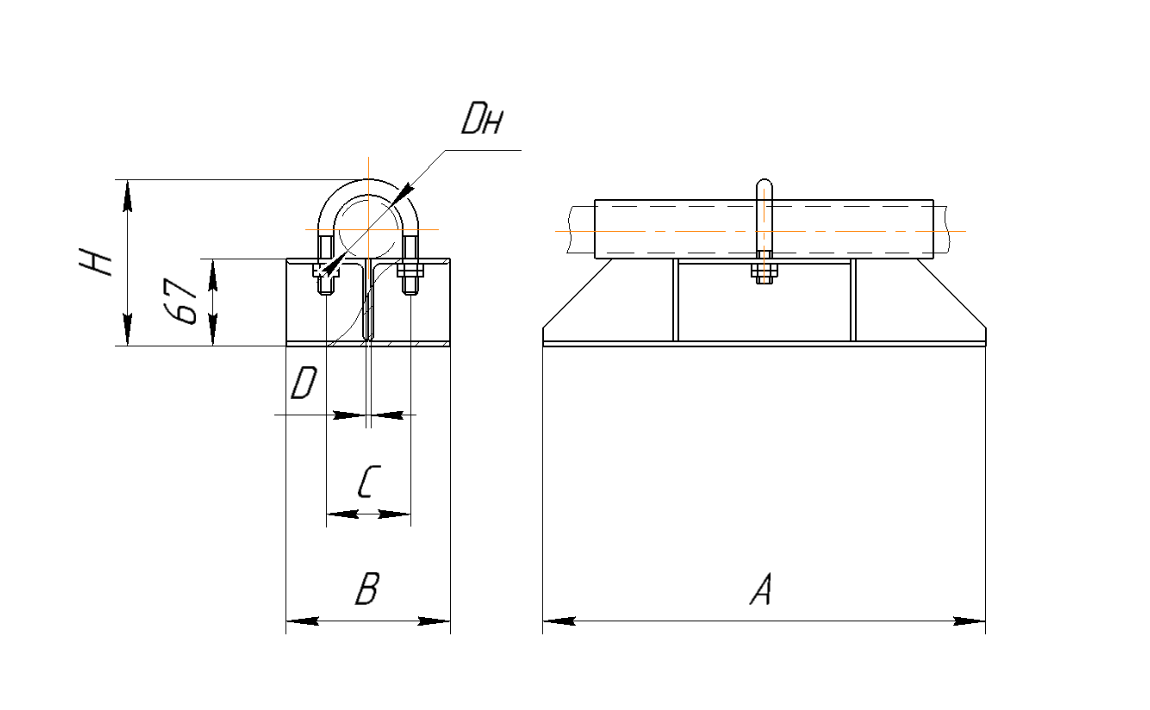 Опора Дн 89 ТС-722.00.00.00-02 подвижная диэлектрическая хомутовая купить по выгодным ценам | Хопер Сталь