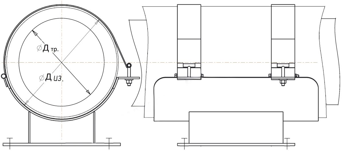 Опора НПО-76 Dобол.=180 НТС 65-06 направляющая подвижная для труб в ППУ изоляции купить по выгодным ценам | Хопер Сталь