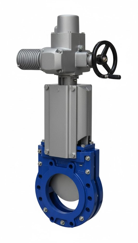 Задвижка шиберная ножевая VAG ZETA DN900 PN 10 с электроприводом AUMA SA14.6 купить по выгодным ценам | Хопер Сталь