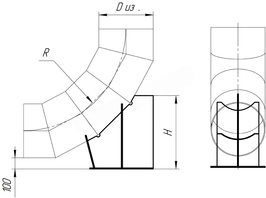 Опора сварных отводов ТС-631.000-09 купить по выгодным ценам | Хопер Сталь