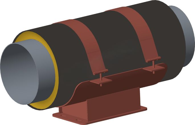 Опора НПО-108 Dобол.=180 НТС 65-06 направляющая подвижная для труб в ППУ изоляции купить по выгодным ценам | Хопер Сталь