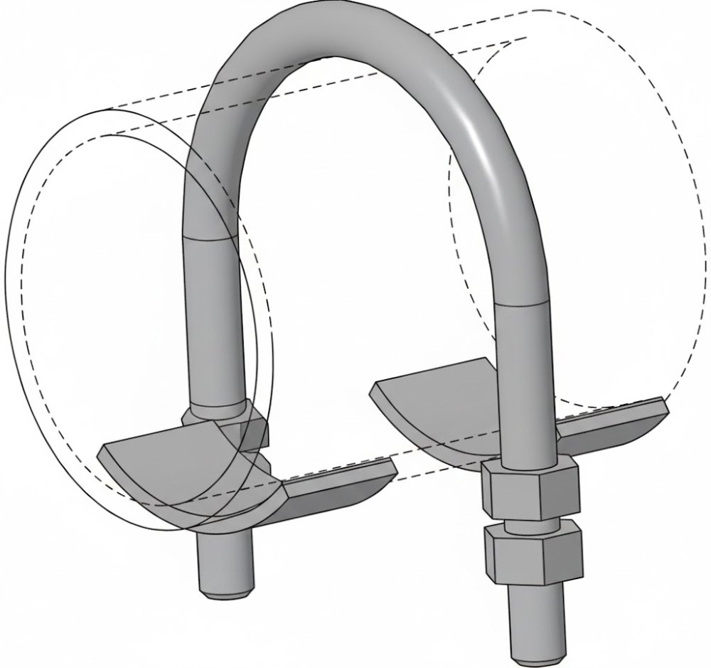 Хомутовая бескорпусная опора 38-ХБ-Б неподвижная ОСТ 36-146-88 купить по выгодным ценам | Хопер Сталь