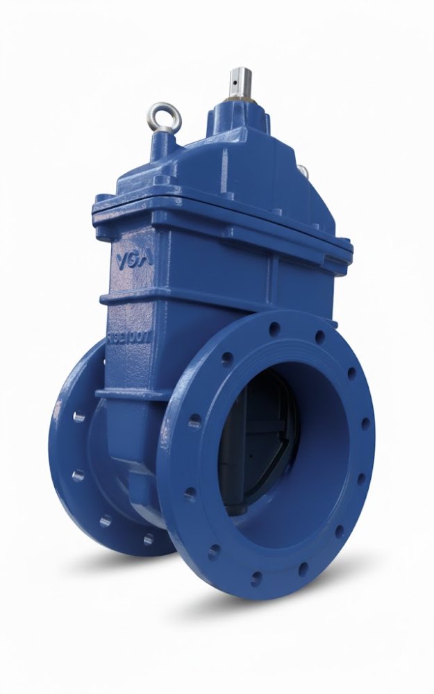 Задвижка VGA D17.04 DN600 PN 16 L=390 мм фланцевая клиновая чугунная с маховиком с обрезиненным клином купить по выгодным ценам | Хопер Сталь