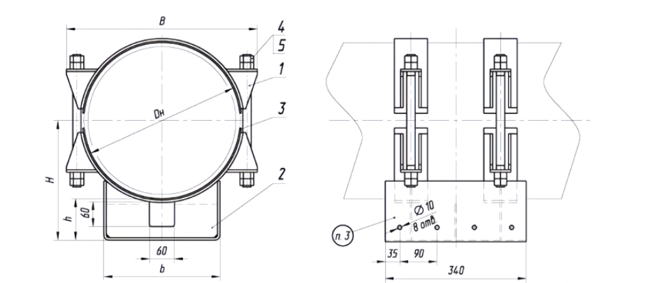 Опора Дн 1420 ТПР.14.45.00.000-32 H=200 скользящая диэлектрическая стальная купить по выгодным ценам | Хопер Сталь