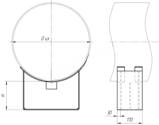 Опора Т14.39 Ду 630 мм подвижная приварная купить по выгодным ценам | Хопер Сталь