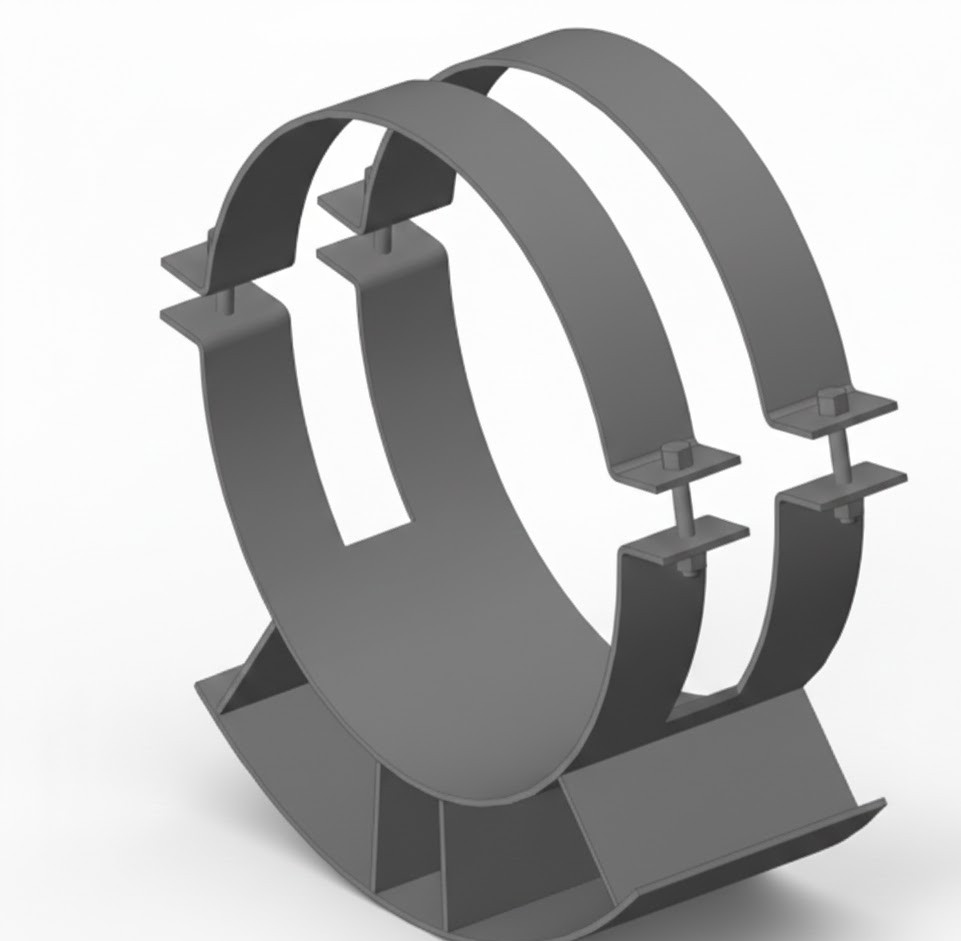 Скользящая хомутовая опора 313.ТС-008.012.600/800 для футляров купить по выгодным ценам | Хопер Сталь