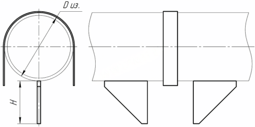 Опоры неподвижная хомутовая ТС-659.00.07 купить по выгодным ценам | Хопер Сталь
