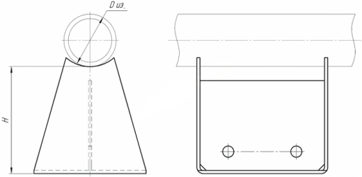 Опора ОПП1-70.48 Ду 48 мм ГОСТ 14911-82 подвижная купить по выгодным ценам | Хопер Сталь