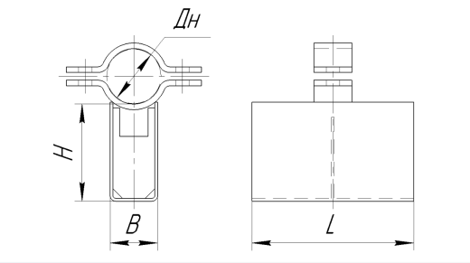 Корпусные хомутовые опоры 76-КХ-А12 купить по выгодным ценам | Хопер Сталь