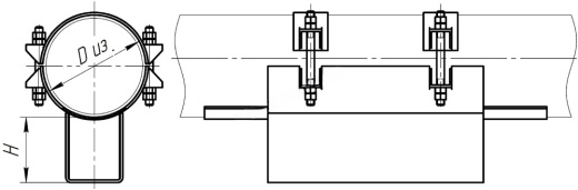 Опора неподвижная хомутовая ТС-671.00.00-002 купить по выгодным ценам | Хопер Сталь