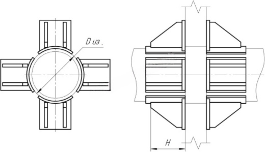 Опоры неподвижная четырехупорная усиленная ТС-664.02 купить по выгодным ценам | Хопер Сталь