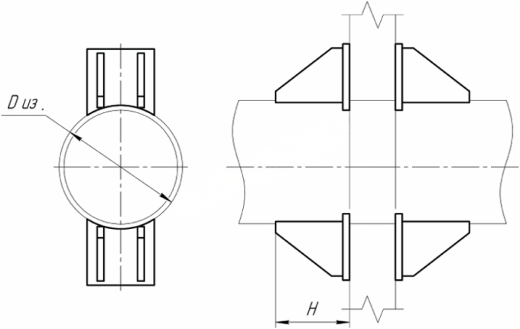 Опоры неподвижная двухупорная ТС-660.00.08 купить по выгодным ценам | Хопер Сталь
