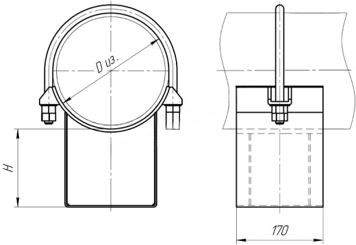 Опоры скользящие хомутовые ТС-626.00.000-015 купить по выгодным ценам | Хопер Сталь