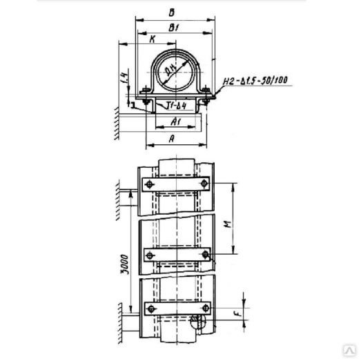 Опора ОС-2-280 Ду 280 ОСТ 36-17-85 однорядная со сплошным основанием купить по выгодным ценам | Хопер Сталь