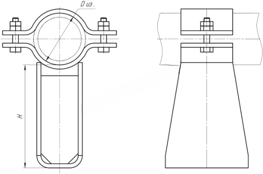 Опоры скользящие хомутовые ТС-625.000-00 купить по выгодным ценам | Хопер Сталь